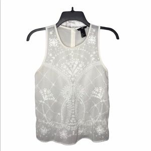🌻H&M white crocheted boho tank top
